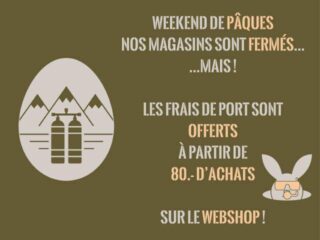 🐣 WEEK-END DE PÂQUES 🐣

Notre magasin sera fermé ce week-end… mais on ne vous laisse pas tomber ! 😉

🎁 Profitez des frais de port OFFERTS dès 80.- d’achats sur notre webshop 🌊

C’est le moment parfait pour préparer vos prochaines plongées 🐠🤿

👉 Rendez-vous en ligne et équipez-vous depuis chez vous !

On se retrouve très vite en magasin 💙
Joyeuses Pâques à tous !

#plongée #scubadiving #paques #promo #webshop #plongee
