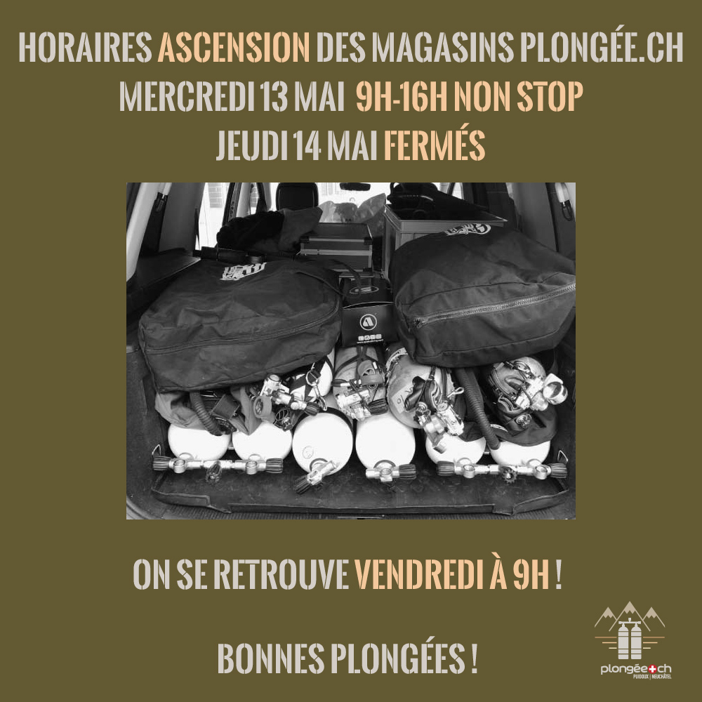 Horaires Plongée.ch Ascension 2026