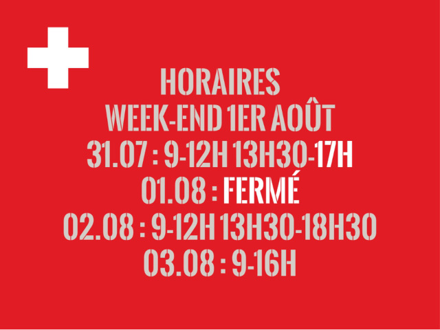 FÊTE NATIONALE SUISSE : HORAIRES