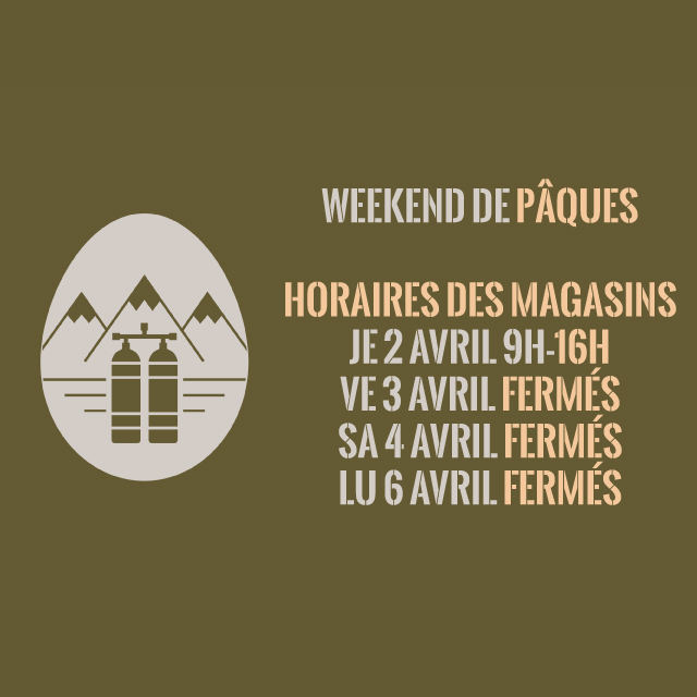 Horaires de Pâques des magasins Plongée.ch