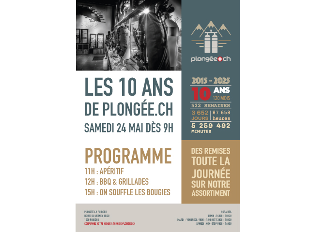 10 ans de Plongée.ch à Puidoux et Neuchâtel