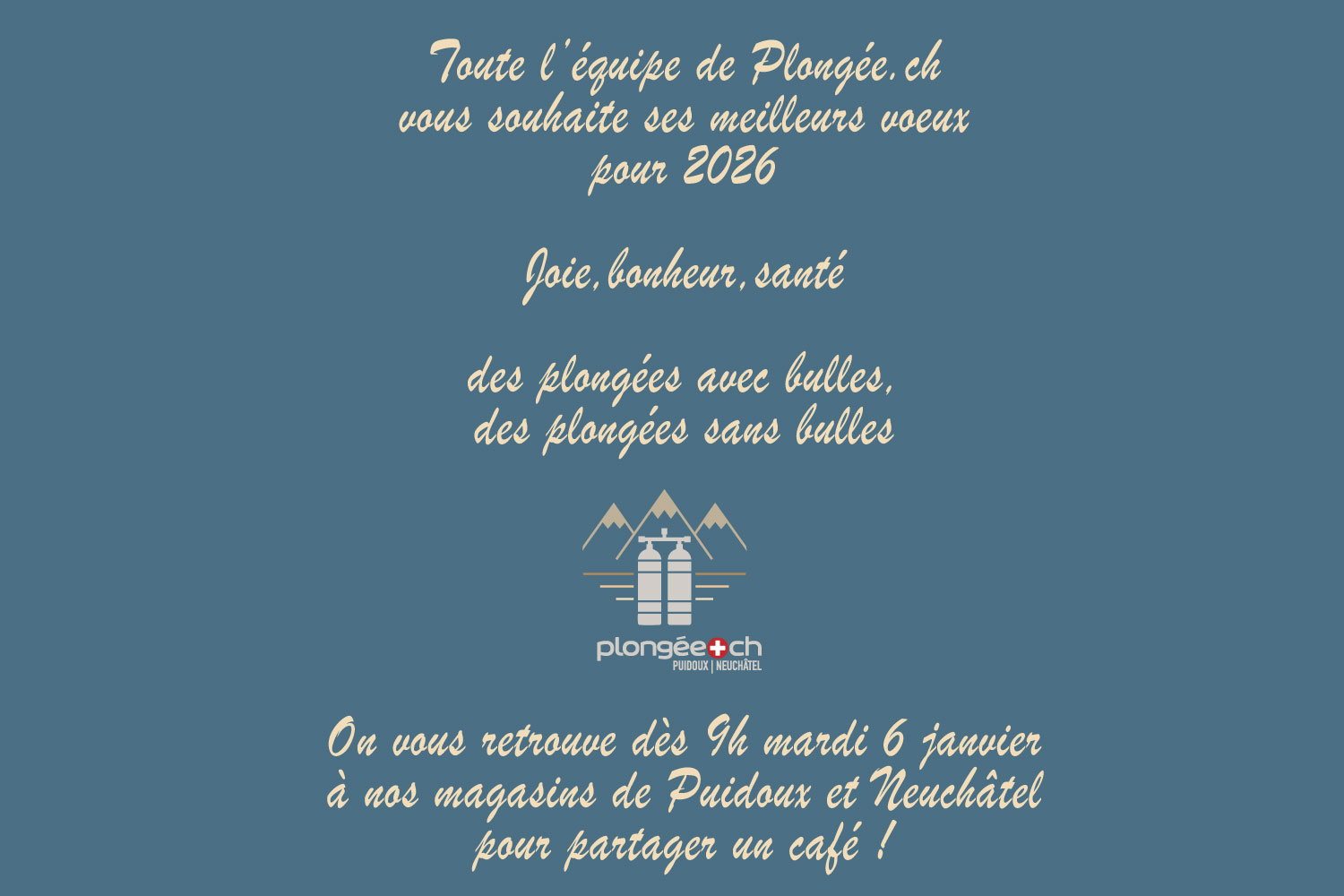 Plongée.ch vous souhaite de merveilleuses plongées en 2026 !