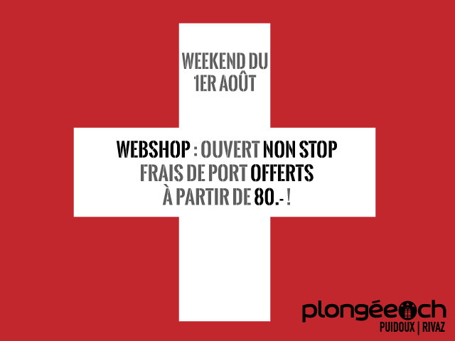 Le magasin Plongée.ch est ouvert en ligne et les frais de port sont offerts à partir de 80.-